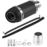 Qiilu Silenciador de tubo de escape，51 Calibre Motocicleta Modificación Tipo universal Párrafo corto Mate Fibra de…